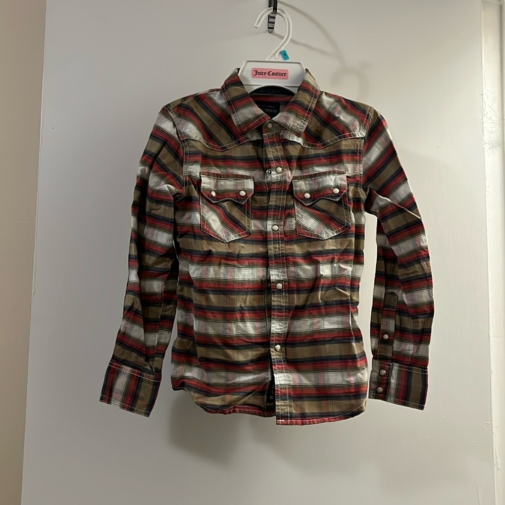 LUCKY BRAND - Boys Plaid Button Down Shirt - size 6